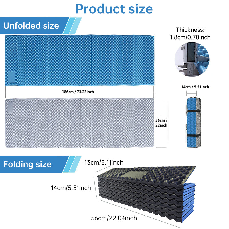 330g Lightweight Foam Camping Mattress | Portable Foldable Sleeping Pad, Moisture-Resistant & Insulated for Hiking, Backpacking - Renee Lane Company