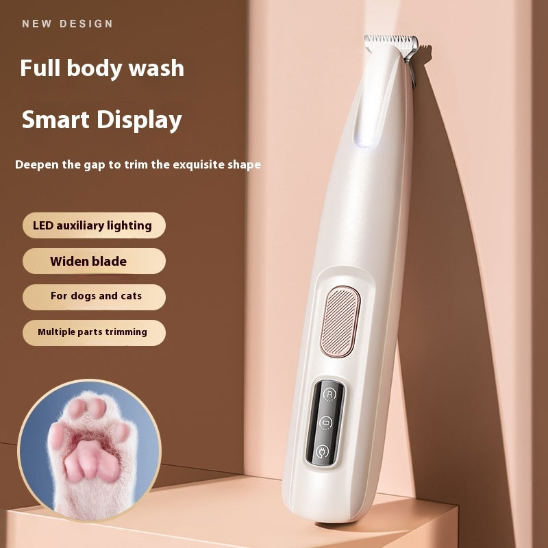 Pets Dog Paw Trimmer With LED Light Fully Waterproof Pet Hair Trimmer With LED Display Dog Clippers For Grooming Widen Blade - Renee Lane Company