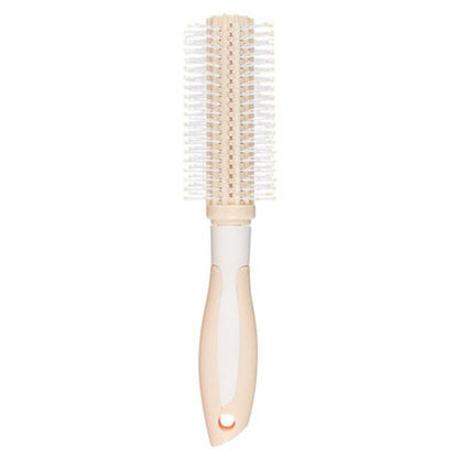 Cream massage hair comb with flat handle and dense plastic bristles