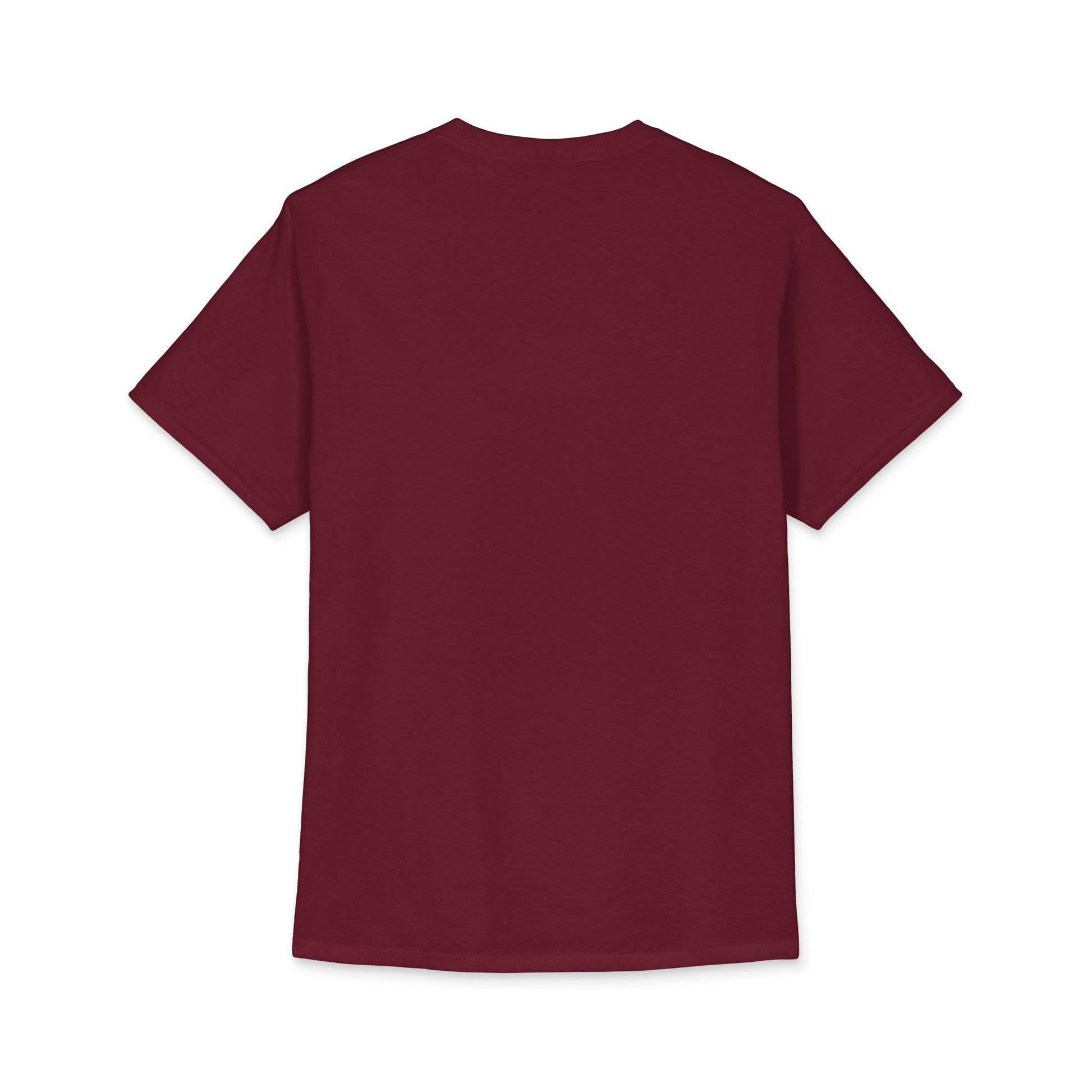 Burgundy crew neck T-shirt with short sleeves