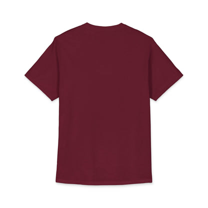Burgundy crew neck T-shirt with short sleeves