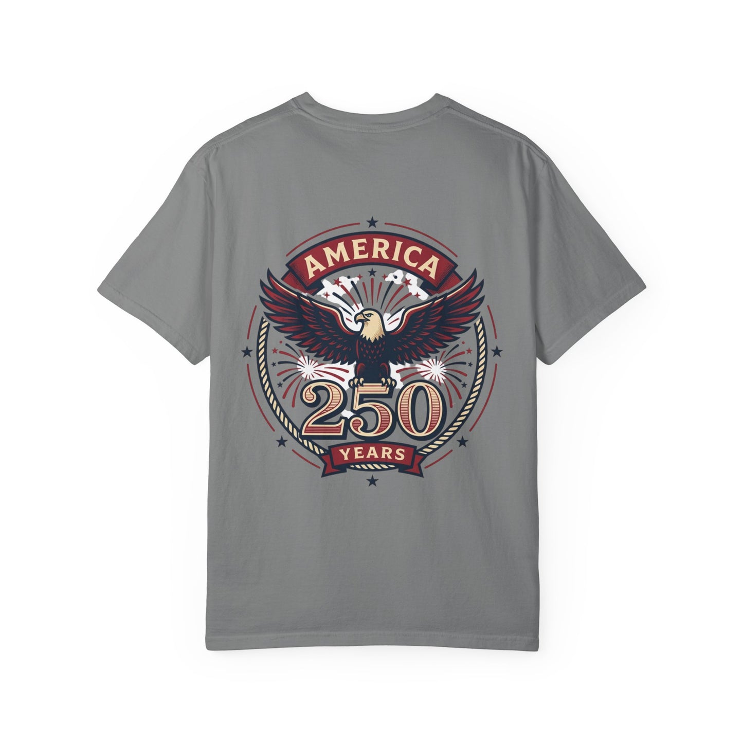 Dark gray T-shirt with back eagle '250 Years' crest graphic