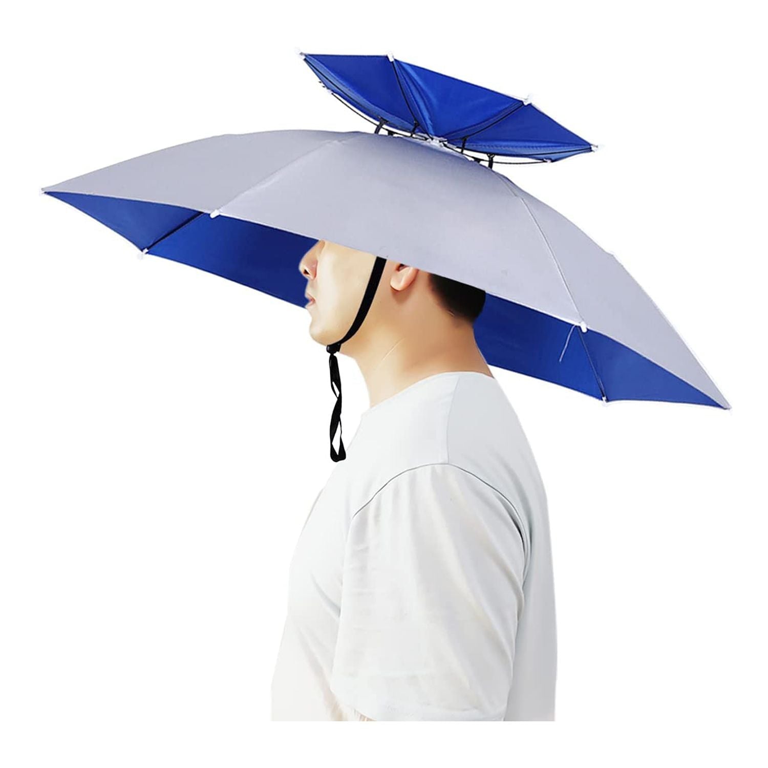 35 Inch Hands Free Foldable Anti UV Adjustable Umbrella Cap Suitable For Fishing Golf Camping Beach Gardening Sun Shade Outdoor - Renee Lane Company