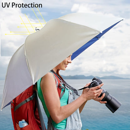 35 Inch Hands Free Foldable Anti UV Adjustable Umbrella Cap Suitable For Fishing Golf Camping Beach Gardening Sun Shade Outdoor - Renee Lane Company