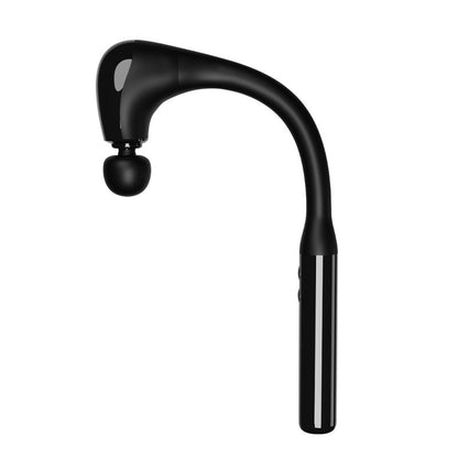 Black massage hammer massager with curved handle and round head, product view