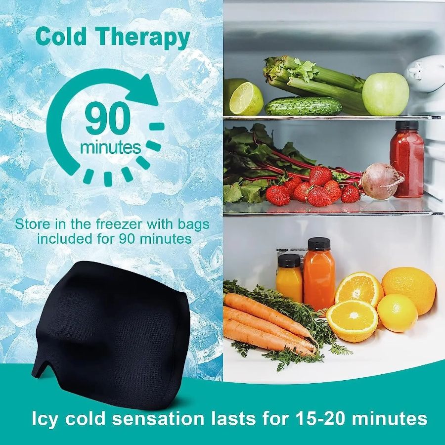 360° Migraine Relief Gel Hat - Hot Cold Therapy Pain Mask for Instant Relief & Pressure Release with Eye Masks Included - Renee Lane Company