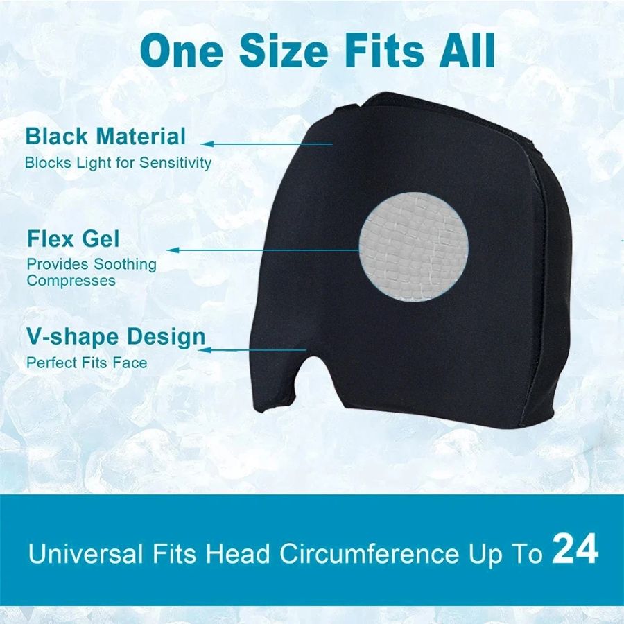 360° Migraine Relief Gel Hat - Hot Cold Therapy Pain Mask for Instant Relief & Pressure Release with Eye Masks Included - Renee Lane Company