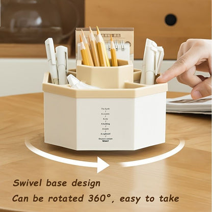 360° Rotating Pen Holder Desk Accessories Large Capacity Pencil Storage Box Desktop Organizer School Office Stationery - Renee Lane Company