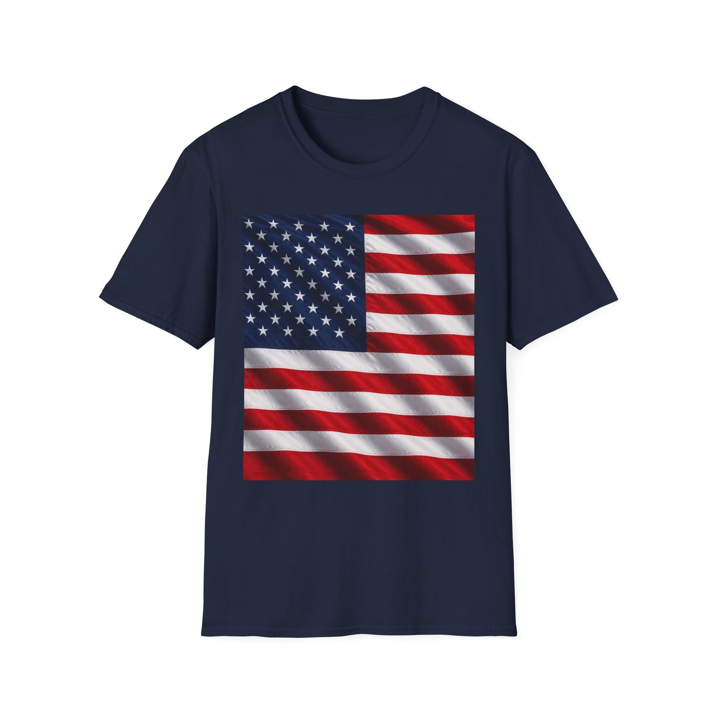 Graphic T-shirt, navy, square American flag print on front