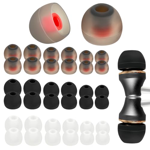 36Pcs Replacement Earbud TipsSilicone Earbud CoversEar Bud Rubber Tips Suitable for Earphone Inner Holes 4.5mm to 6mm3 Colors3 Sizes - Renee Lane Company