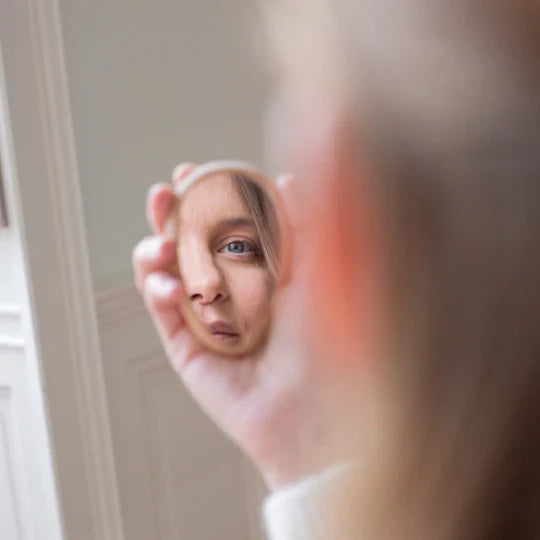 Compact Mirror with Cotton Pouch
