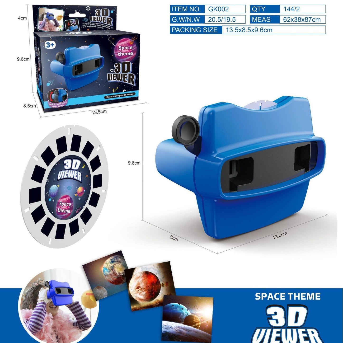 3D Animal Observation Machine Stereoscopic Rotating Wheel, Viewing and Puzzle Education DV Projector Toy - Renee Lane Company