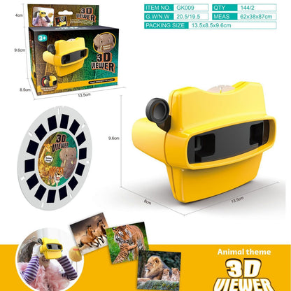 3D Animal Observation Machine Stereoscopic Rotating Wheel, Viewing and Puzzle Education DV Projector Toy - Renee Lane Company
