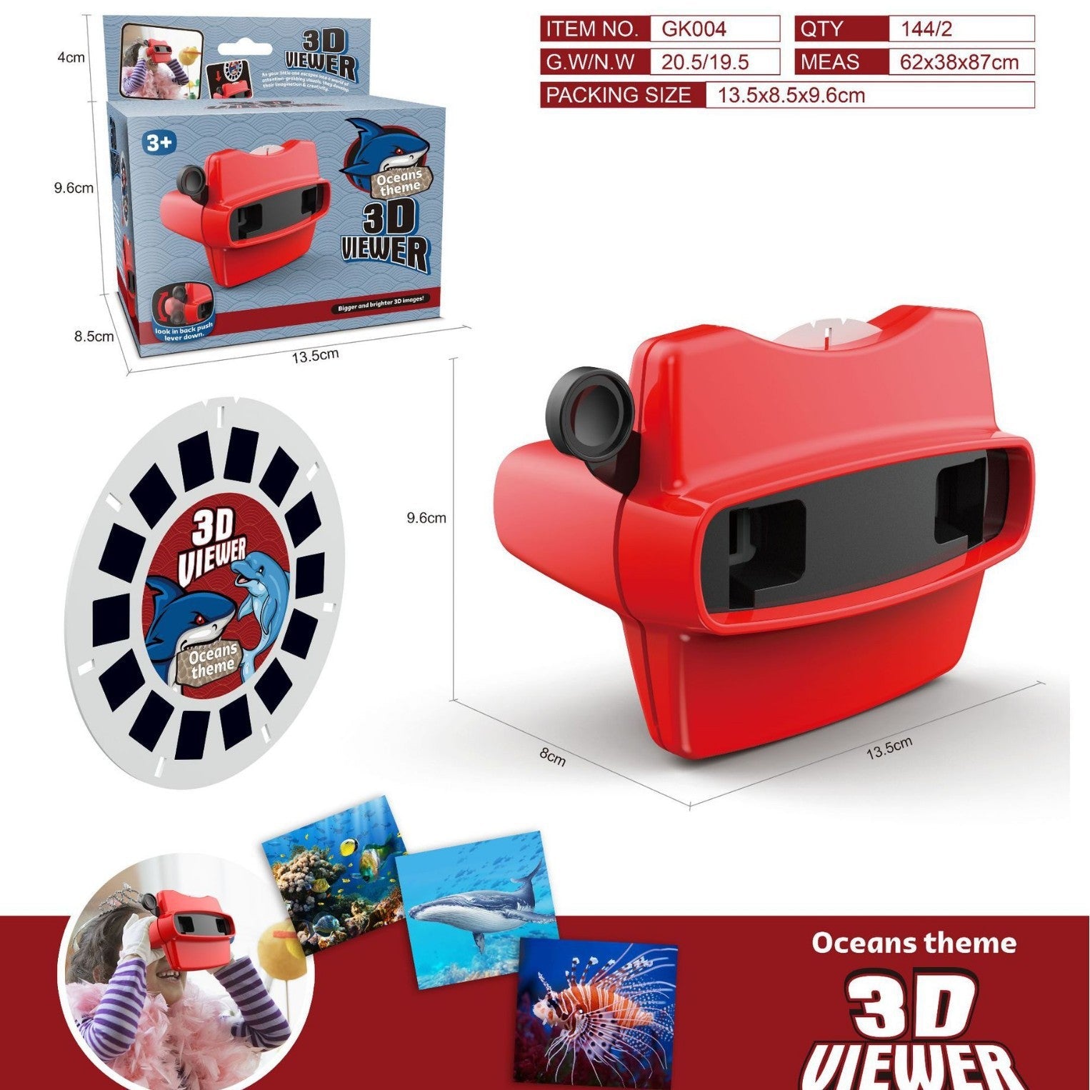 3D Animal Observation Machine Stereoscopic Rotating Wheel, Viewing and Puzzle Education DV Projector Toy - Renee Lane Company