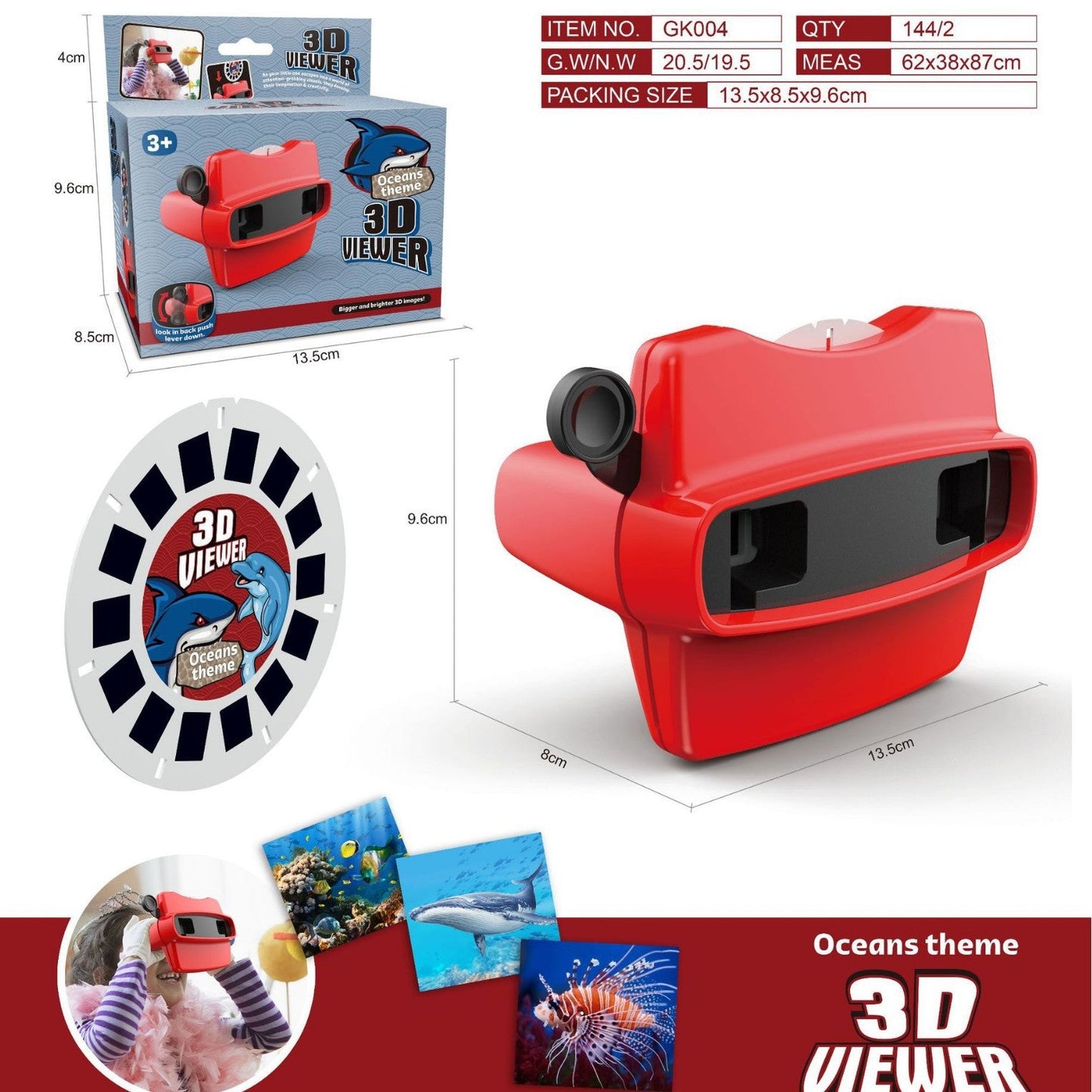 3D Animal Observation Machine Stereoscopic Rotating Wheel, Viewing and Puzzle Education DV Projector Toy - Renee Lane Company
