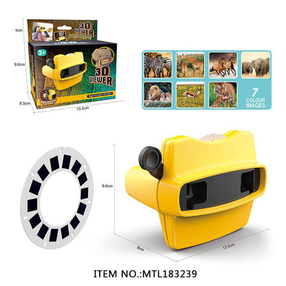 3D Animal Observation Machine Stereoscopic Rotating Wheel, Viewing and Puzzle Education DV Projector Toy - Renee Lane Company