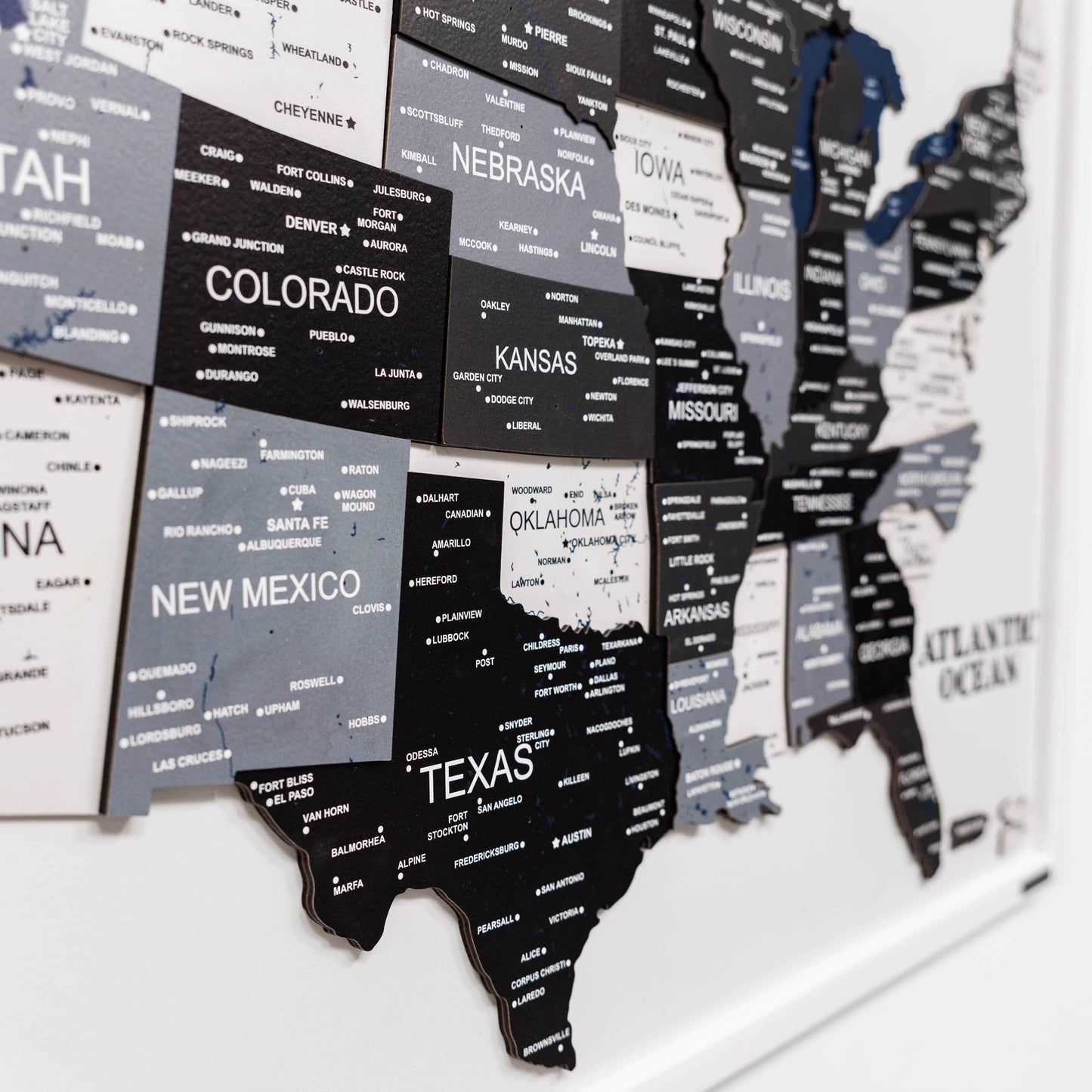 3D Wooden USA Map on Board Nordik - Renee Lane Company