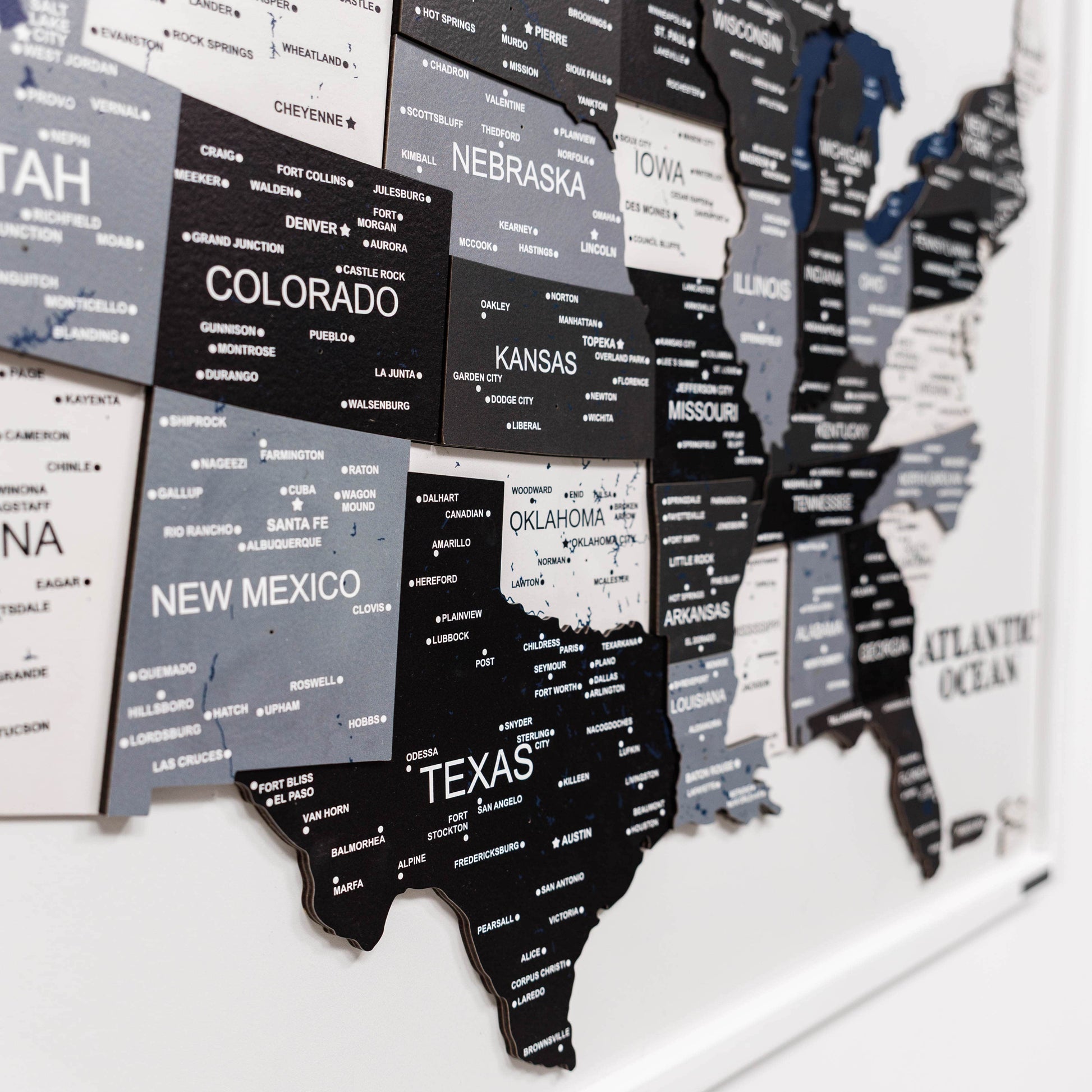 3D Wooden USA Map on Board Nordik - Renee Lane Company