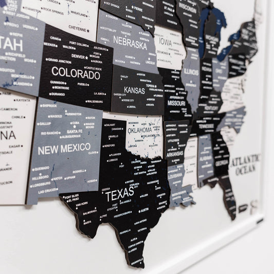 3D Wooden USA Map on Board Nordik - Renee Lane Company