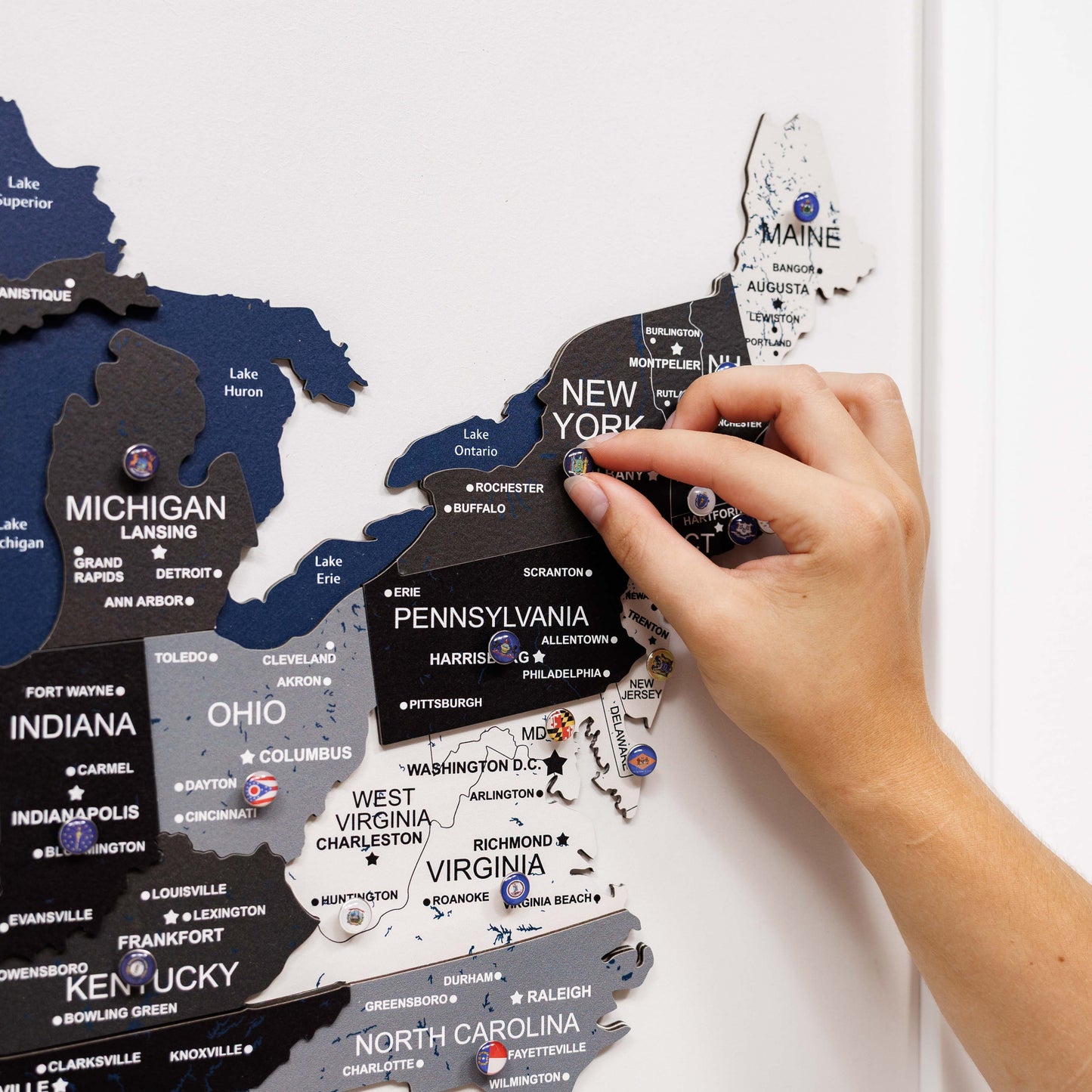 3D Wooden USA Map on Board Nordik - Renee Lane Company
