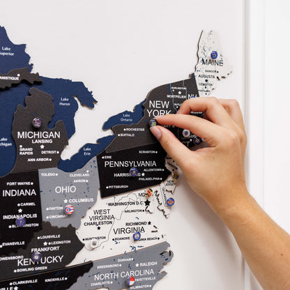 3D Wooden USA Map on Board Nordik - Renee Lane Company