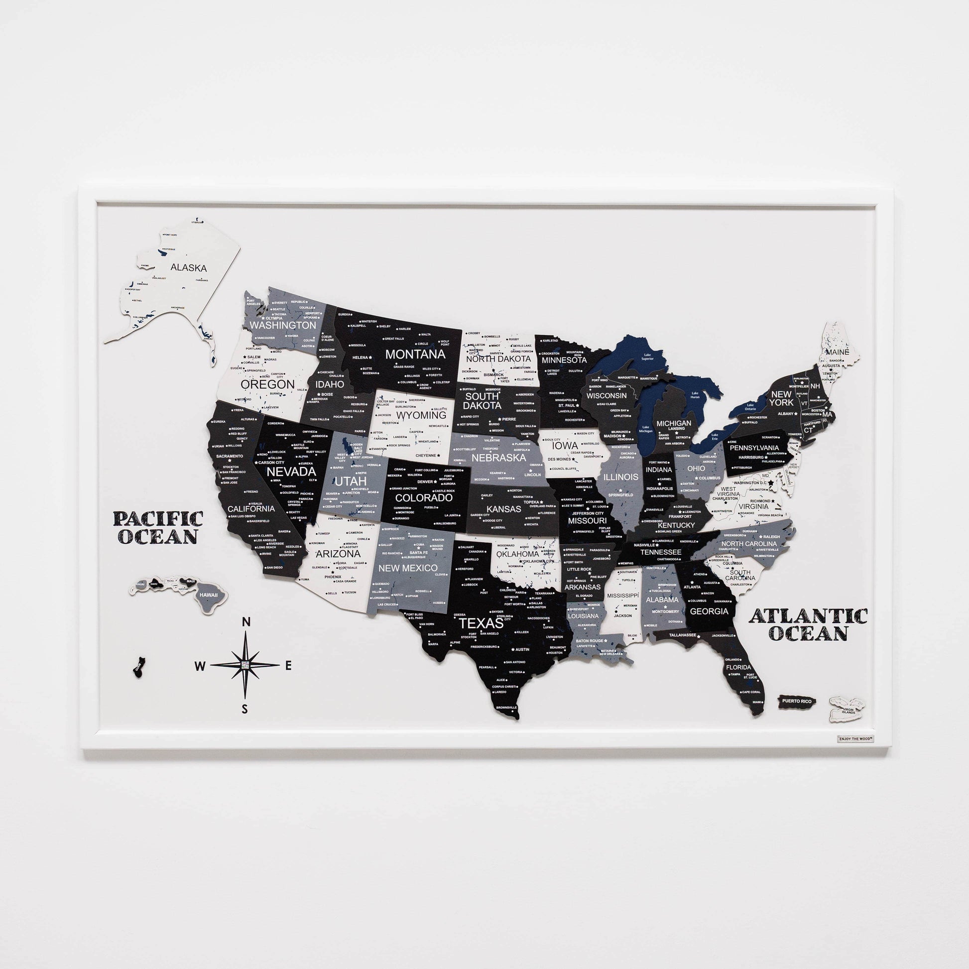 3D Wooden USA Map on Board Nordik - Renee Lane Company
