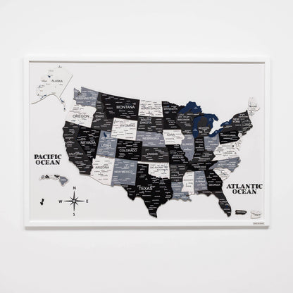 3D Wooden USA Map on Board Nordik - Renee Lane Company