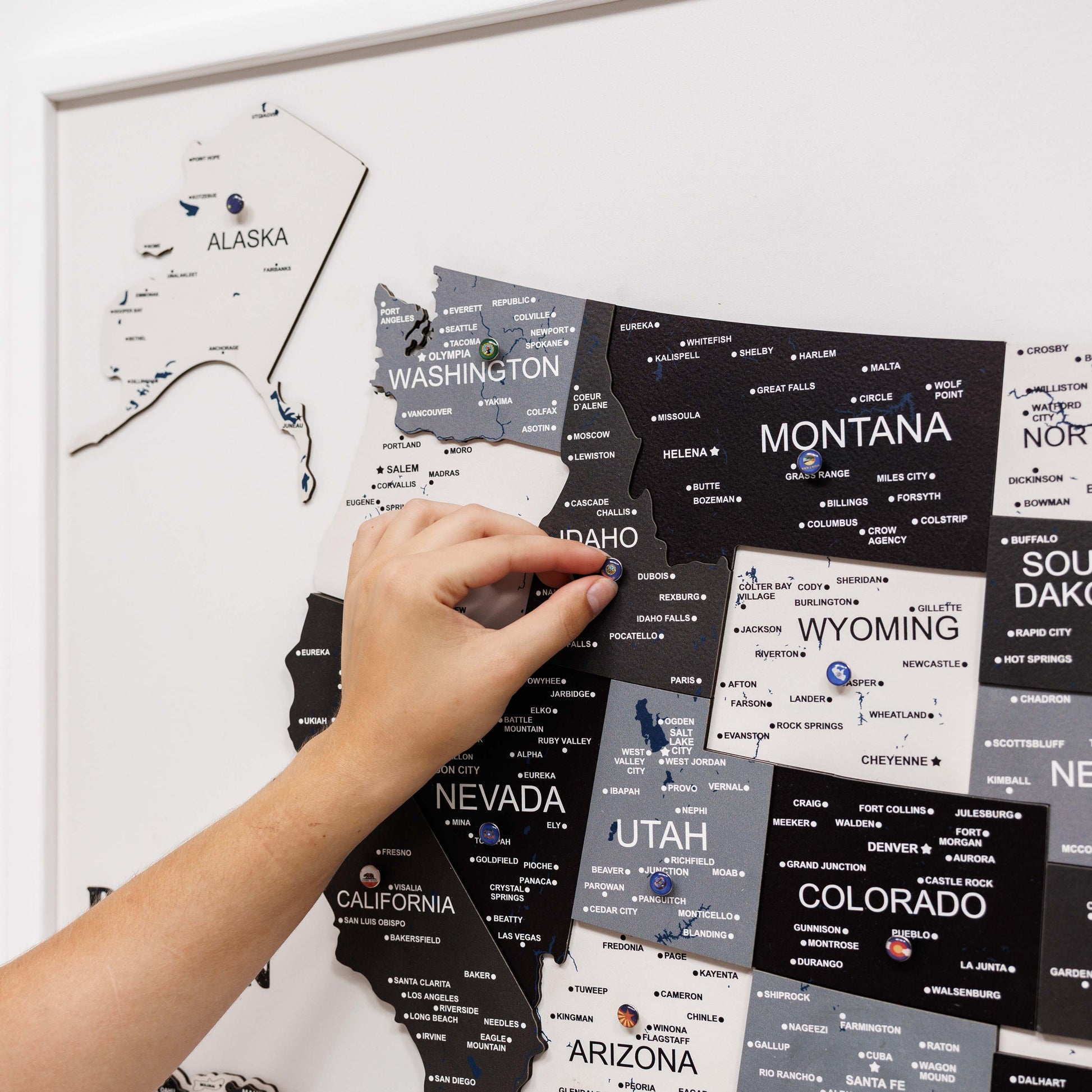 3D Wooden USA Map on Board Nordik - Renee Lane Company