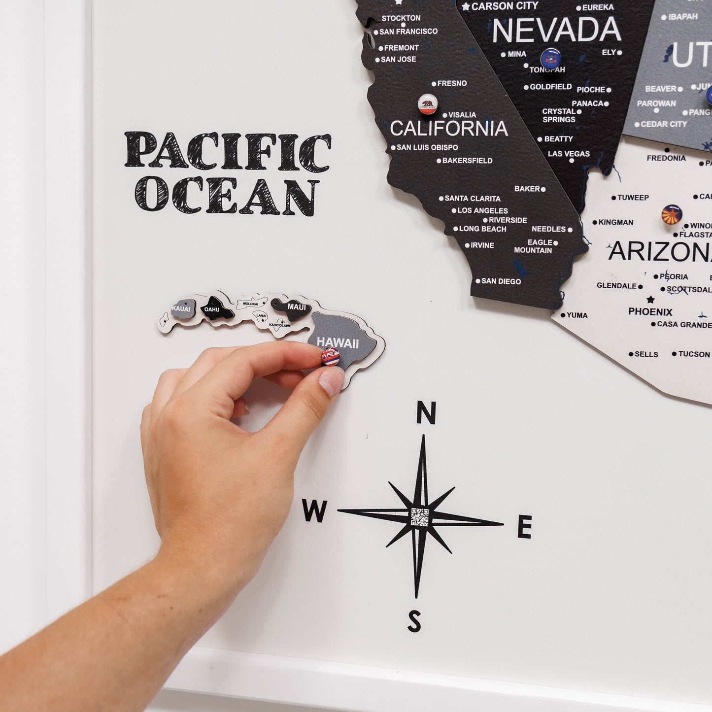 3D Wooden USA Map on Board Nordik - Renee Lane Company