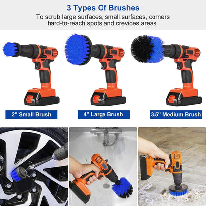 3Pcs/Set Drill Brush Power Scrubber Cleaning Brush for Car Carpet Wall Tile Tub Cleaner Combo - Renee Lane Company
