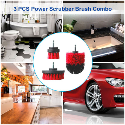 3Pcs/Set Drill Brush Power Scrubber Cleaning Brush for Car Carpet Wall Tile Tub Cleaner Combo - Renee Lane Company
