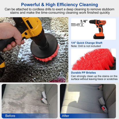 3Pcs/Set Drill Brush Power Scrubber Cleaning Brush for Car Carpet Wall Tile Tub Cleaner Combo - Renee Lane Company