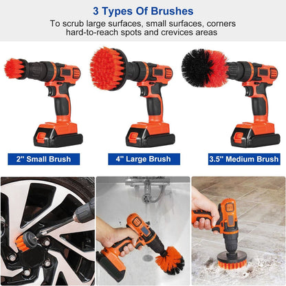 3Pcs/Set Drill Brush Power Scrubber Cleaning Brush for Car Carpet Wall Tile Tub Cleaner Combo - Renee Lane Company