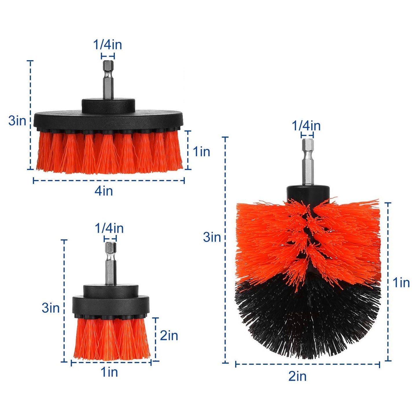 3Pcs/Set Drill Brush Power Scrubber Cleaning Brush for Car Carpet Wall Tile Tub Cleaner Combo - Renee Lane Company