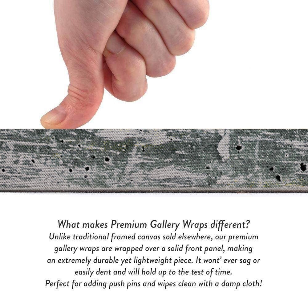 Canvas wall art edge detail with hand smoothing a wrapped print
