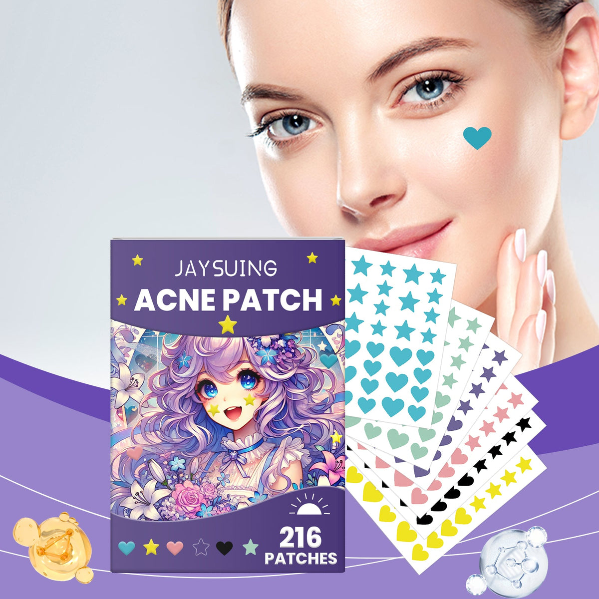 216pcs Multicolor Light Print Stickers