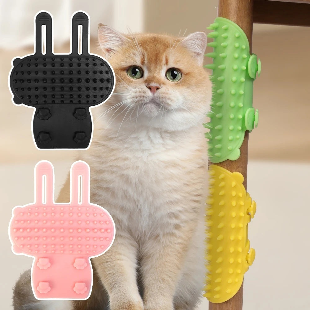 Pets Cat Hair Removal Massage Comb Cats Scratching Rubbing Brush Kitten Grooming Self Cleaning Wall Corner Cat Scratcher Combs Pet Products - Renee Lane Company