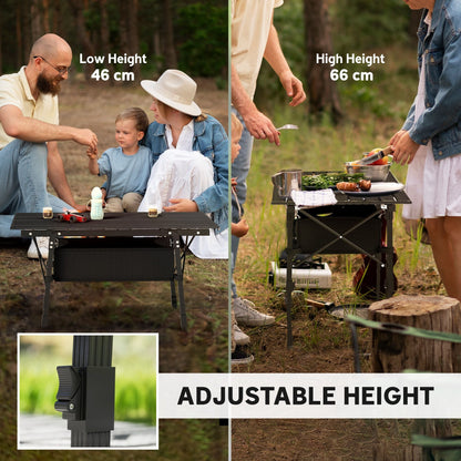 3ft Aluminum Small Folding Table, Portable Camping Table with Storage Bag, Carry Bag for Outdoor Picnic BBQ, Black - Renee Lane Company