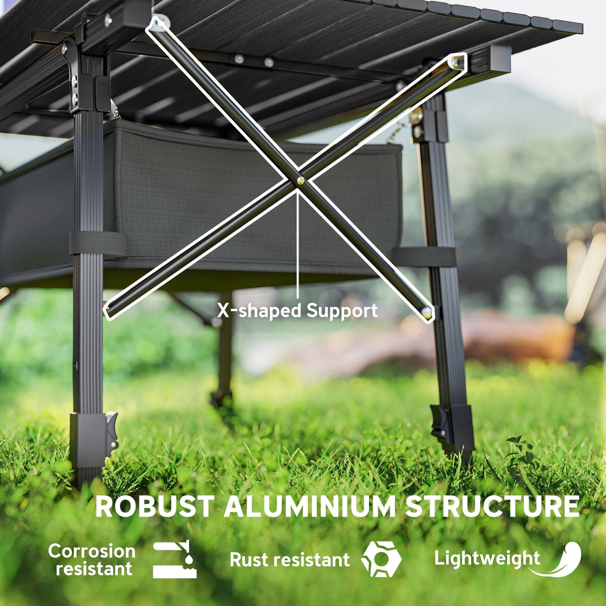 3ft Aluminum Small Folding Table, Portable Camping Table with Storage Bag, Carry Bag for Outdoor Picnic BBQ, Black - Renee Lane Company