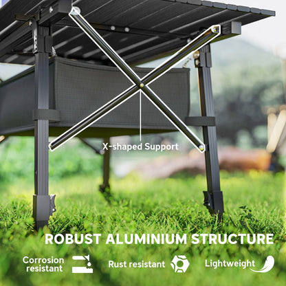 3ft Aluminum Small Folding Table, Portable Camping Table with Storage Bag, Carry Bag for Outdoor Picnic BBQ, Black - Renee Lane Company
