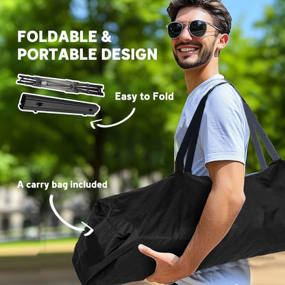 3ft Aluminum Small Folding Table, Portable Camping Table with Storage Bag, Carry Bag for Outdoor Picnic BBQ, Black - Renee Lane Company