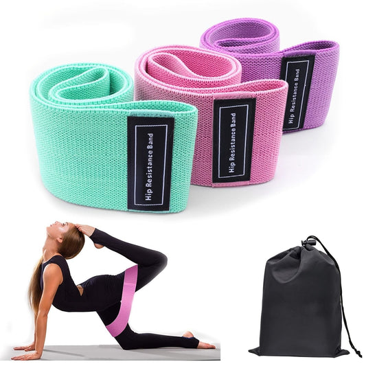3pcs Resistance Bands For Legs And Butt; Home Yoga Exercise Workout Sports Fitness Accessories - Renee Lane Company