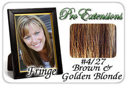 #4/27 Brown w/ Golden Highlights Pro Fringe Clip In Bangs - Renee Lane Company