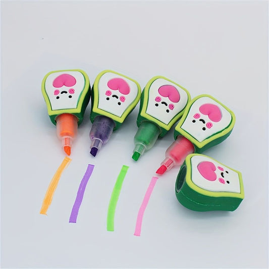 4 Colors / Box Cute Marker Pen Kawaii Drawing Graffiti Painting Fluorescent Jenga Highlighter Pen School Office Stationery - Renee Lane Company