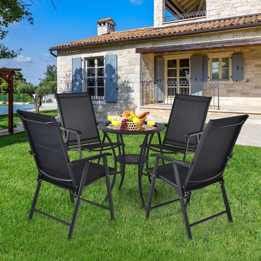 4-Pack Patio Folding Chairs Portable for Outdoor Camping - Renee Lane Company