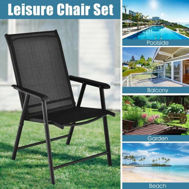 4-Pack Patio Folding Chairs Portable for Outdoor Camping - Renee Lane Company