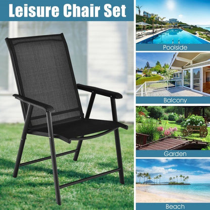 4-Pack Patio Folding Chairs Portable for Outdoor Camping - Renee Lane Company