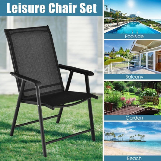 4-Pack Patio Folding Chairs Portable for Outdoor Camping - Renee Lane Company