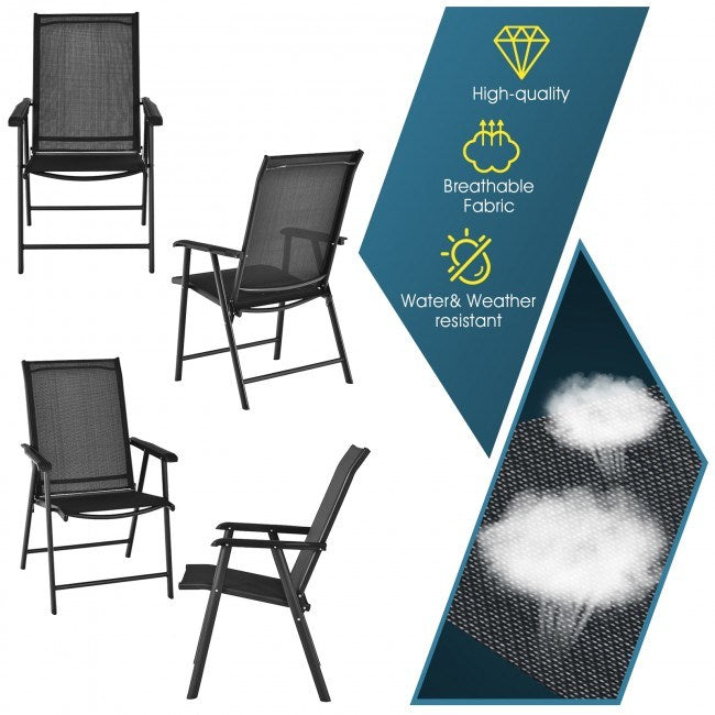 4-Pack Patio Folding Chairs Portable for Outdoor Camping - Renee Lane Company