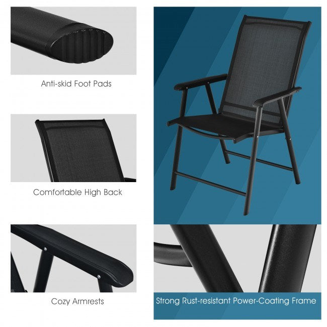 4-Pack Patio Folding Chairs Portable for Outdoor Camping - Renee Lane Company